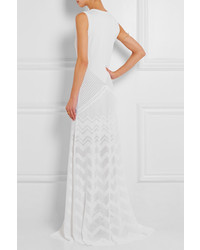 Robe longue en dentelle blanche Roberto Cavalli