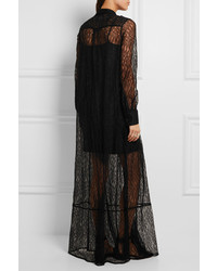 Robe longue en dentelle noire MCQ