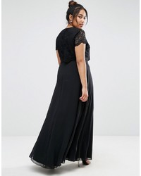 Robe longue en dentelle noire Asos