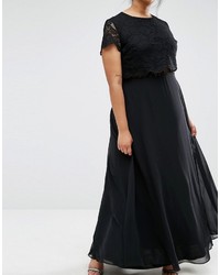 Robe longue en dentelle noire Asos