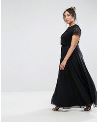 Robe longue en dentelle noire Asos