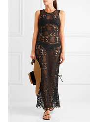 Robe longue en dentelle noire Melissa Odabash