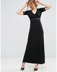 Robe longue en dentelle noire Asos