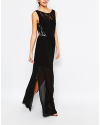 Robe longue en dentelle noire Wal G