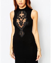 Robe longue en dentelle noire Asos