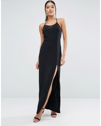 Robe longue en dentelle noire Asos