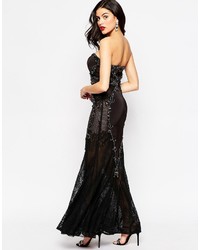 Robe longue en dentelle noire Forever Unique