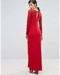 Robe longue en dentelle rouge Coast