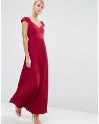 Robe longue en dentelle rouge Asos