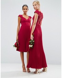 Robe longue en dentelle rouge Asos