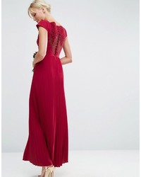 Robe longue en dentelle rouge Asos