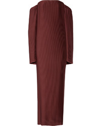 Robe longue en satin bordeaux