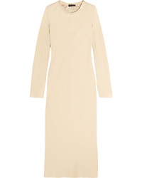 Robe longue en satin marron clair Calvin Klein Collection