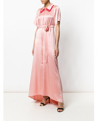 Robe longue en satin rose Giacobino