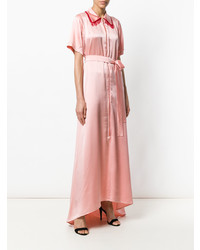 Robe longue en satin rose Giacobino