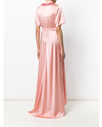 Robe longue en satin rose Giacobino