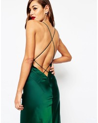 Robe longue en satin rouge Asos