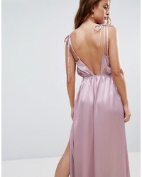 Robe longue en satin violet clair Asos