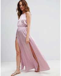 Robe longue en satin violet clair Asos