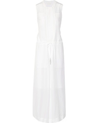 Robe longue en soie blanche DKNY