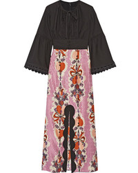 Robe longue en soie noire Anna Sui