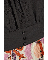 Robe longue en soie noire Anna Sui