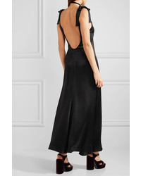 Robe longue en soie noire Reformation