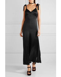 Robe longue en soie noire Reformation