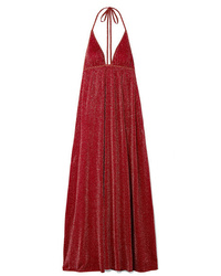 Robe longue en tricot rouge