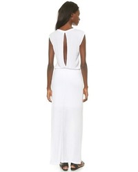 Robe longue fendue blanche LnA