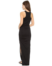 Robe longue fendue noire Three Dots