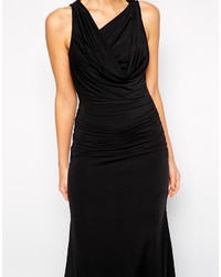 Robe longue fendue noire Forever Unique