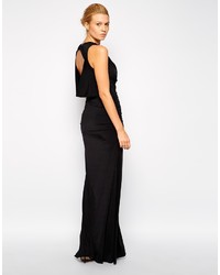 Robe longue fendue noire Forever Unique