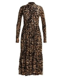 Robe longue imprimée léopard marron foncé NA-KD