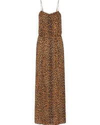 Robe longue imprimée léopard marron Vix