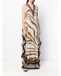 Robe longue imprimée marron Roberto Cavalli