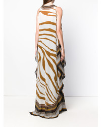 Robe longue imprimée marron Roberto Cavalli