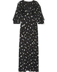 Robe longue imprimée noire Anna Sui
