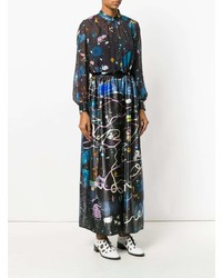 Robe longue imprimée noire Tsumori Chisato