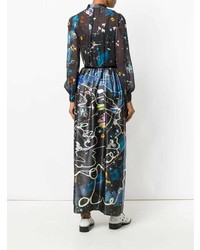 Robe longue imprimée noire Tsumori Chisato