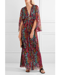 Robe longue imprimée rouge Matthew Williamson