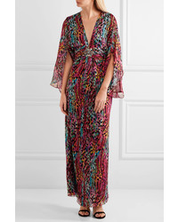 Robe longue imprimée rouge Matthew Williamson