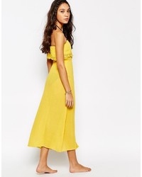 Robe longue jaune