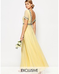 Robe longue jaune Maya