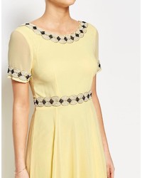 Robe longue jaune Maya