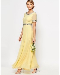 Robe longue jaune Maya