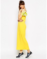 Robe longue jaune