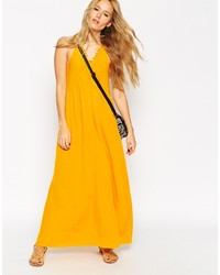 Robe longue moutarde Asos