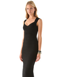 Robe longue noire Herve Leger