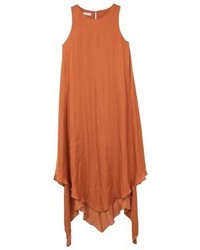 Robe longue orange Mango